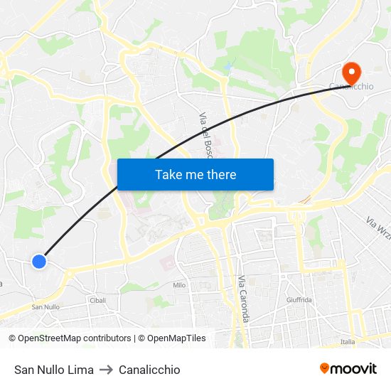 San Nullo Lima to Canalicchio map