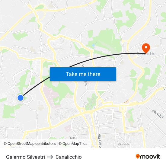 Galermo Silvestri to Canalicchio map