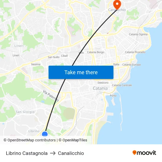 Librino Castagnola to Canalicchio map