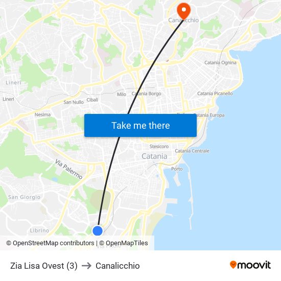 Zia Lisa Ovest (3) to Canalicchio map