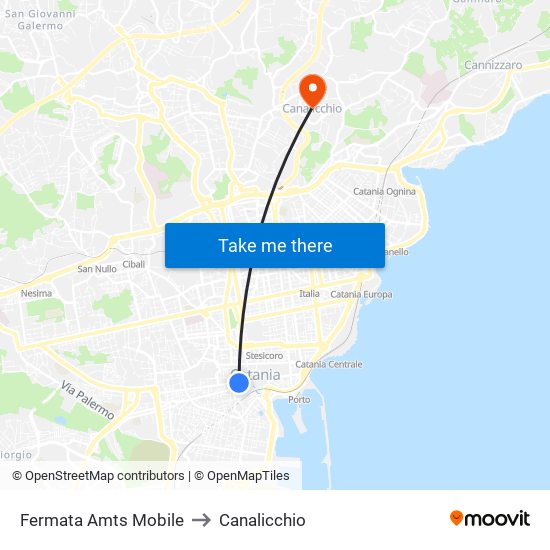 Fermata Amts Mobile to Canalicchio map