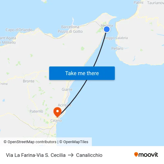 Via La Farina-Via S. Cecilia to Canalicchio map