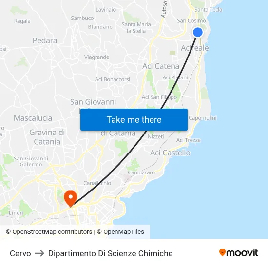 Cervo to Department of Chemical Sciences map