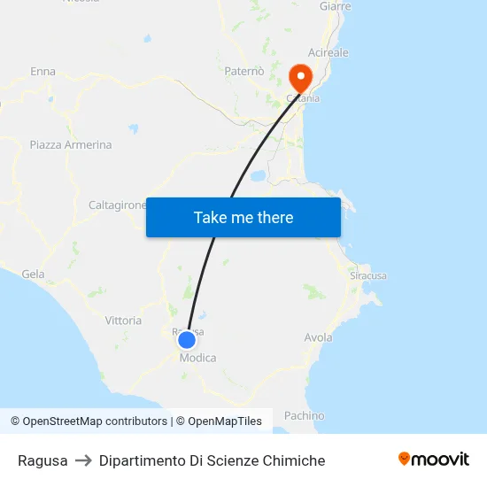 Ragusa to Department of Chemical Sciences map
