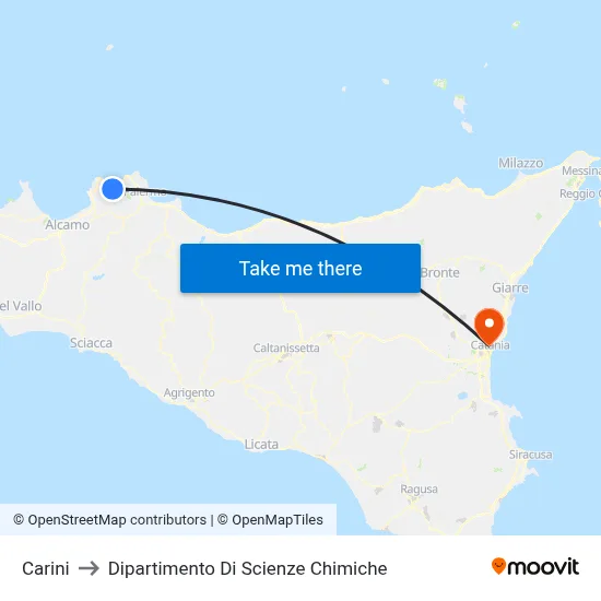 Carini to Department of Chemical Sciences map