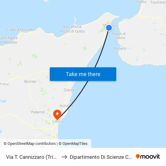 Via T. Cannizzaro (Tribunale) to Dipartimento Di Scienze Chimiche map