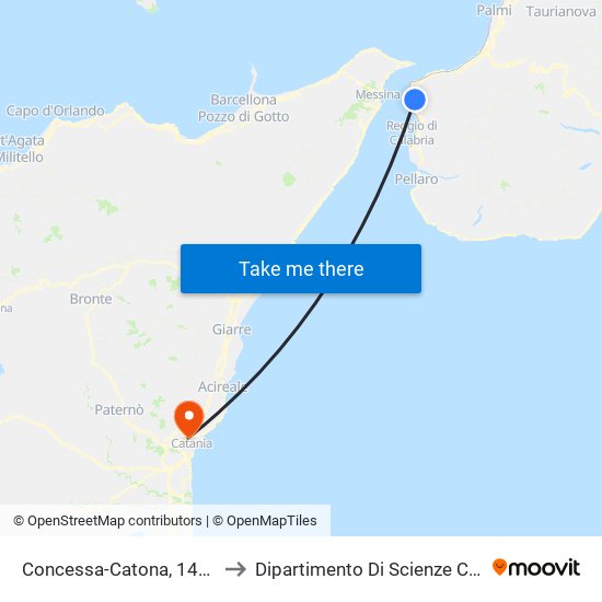 Concessa-Catona, 143 (N/S) to Dipartimento Di Scienze Chimiche map