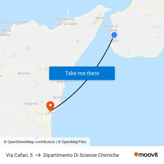 Via Cafari, 5 to Dipartimento Di Scienze Chimiche map