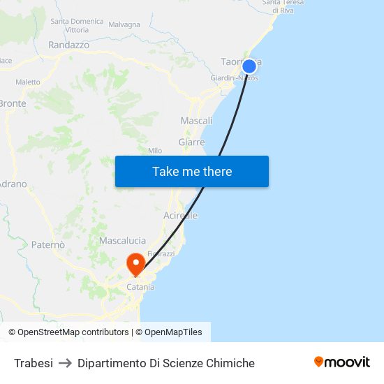 Trabesi to Dipartimento Di Scienze Chimiche map