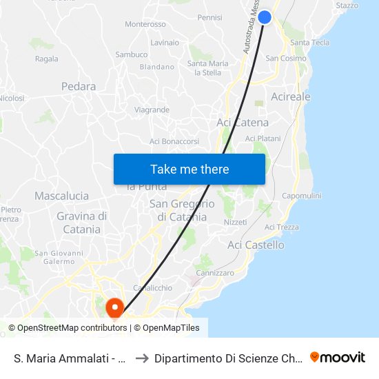 S. Maria Ammalati - Poste to Dipartimento Di Scienze Chimiche map