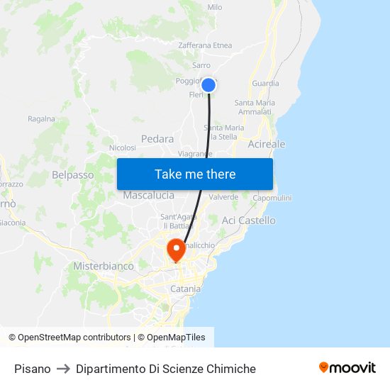 Pisano to Dipartimento Di Scienze Chimiche map