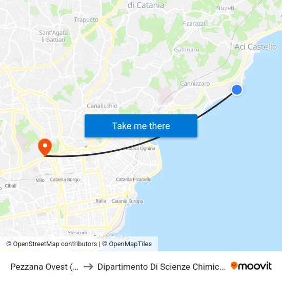 Pezzana West (4) to Department of Chemical Sciences map