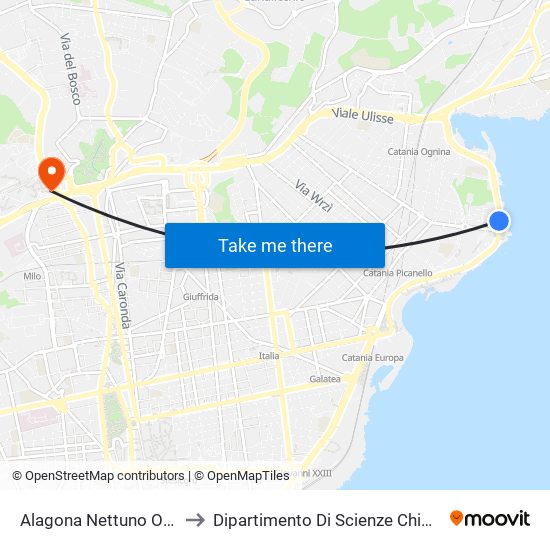 Alagona Nettuno Ovest to Dipartimento Di Scienze Chimiche map