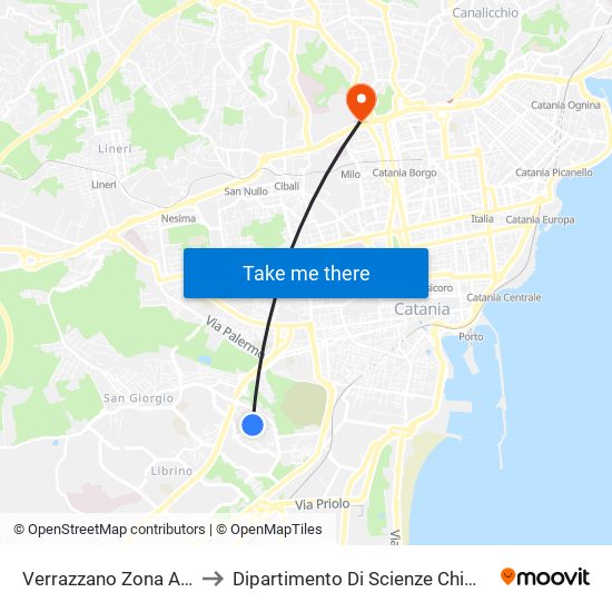 Verrazzano Zona A (2) to Dipartimento Di Scienze Chimiche map