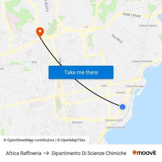 Africa Raffineria to Dipartimento Di Scienze Chimiche map
