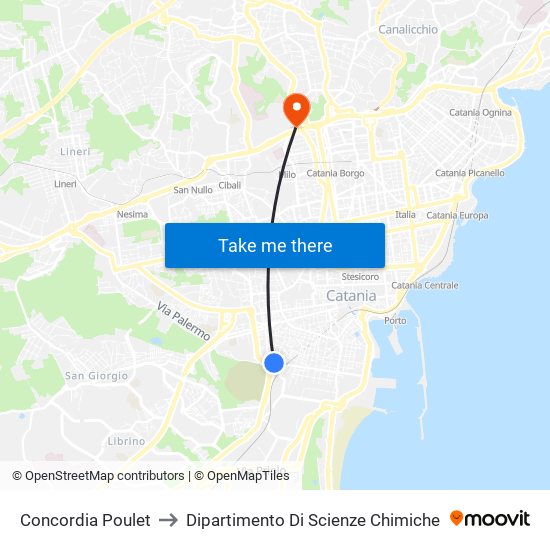 Concordia Poulet to Dipartimento Di Scienze Chimiche map