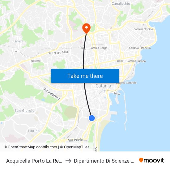 Acquicella Porto La Rena Nord to Dipartimento Di Scienze Chimiche map