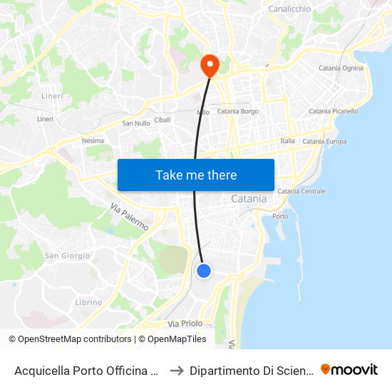 Acquicella Porto Officina Ferroviaria Sud to Dipartimento Di Scienze Chimiche map