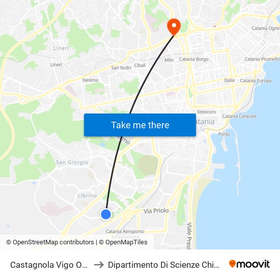 Castagnola Vigo Ovest to Dipartimento Di Scienze Chimiche map