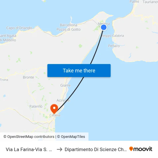 Via La Farina-Via S. Cecilia to Department of Chemical Sciences map