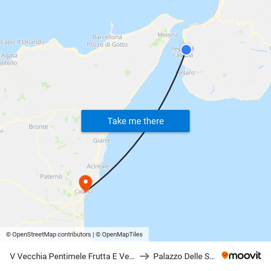 V Vecchia Pentimele Frutta E Verdura S/N to Palazzo Delle Scienze map