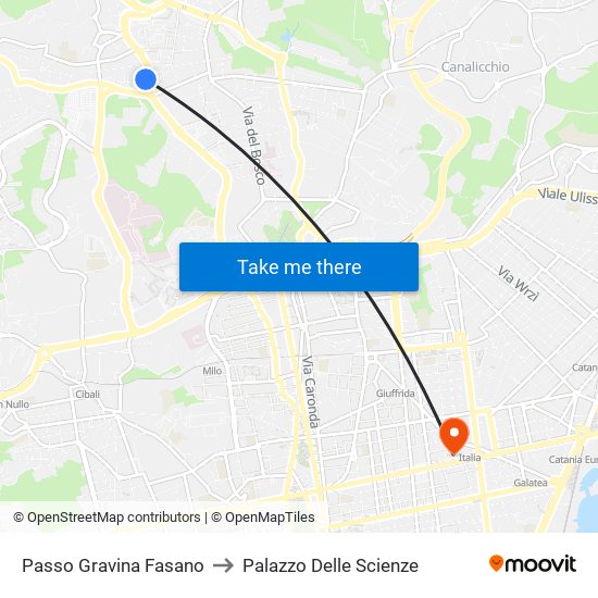 Passo Gravina Fasano to Palazzo Delle Scienze map