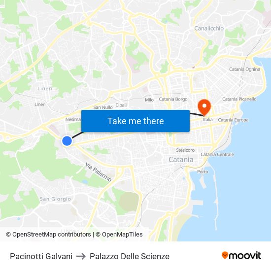 Pacinotti Galvani to Palazzo Delle Scienze map