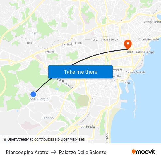 Biancospino Aratro to Palazzo Delle Scienze map