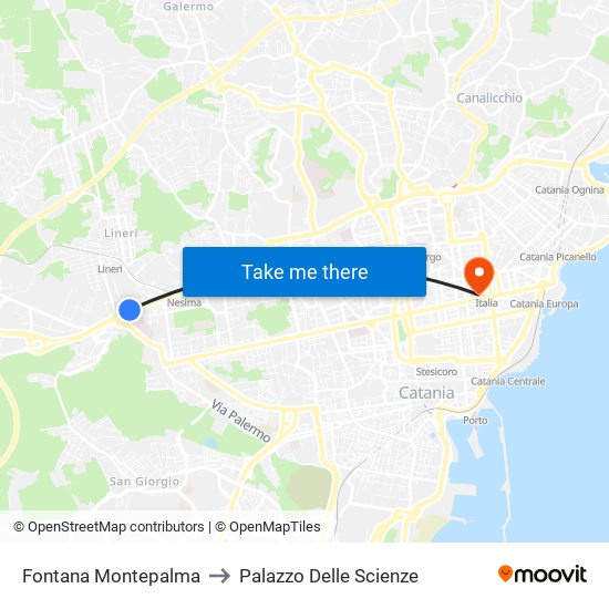 Fontana Montepalma to Palazzo Delle Scienze map