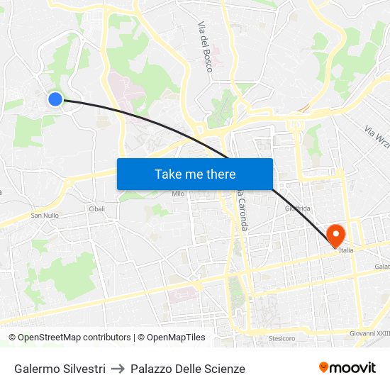Galermo Silvestri to Palazzo Delle Scienze map