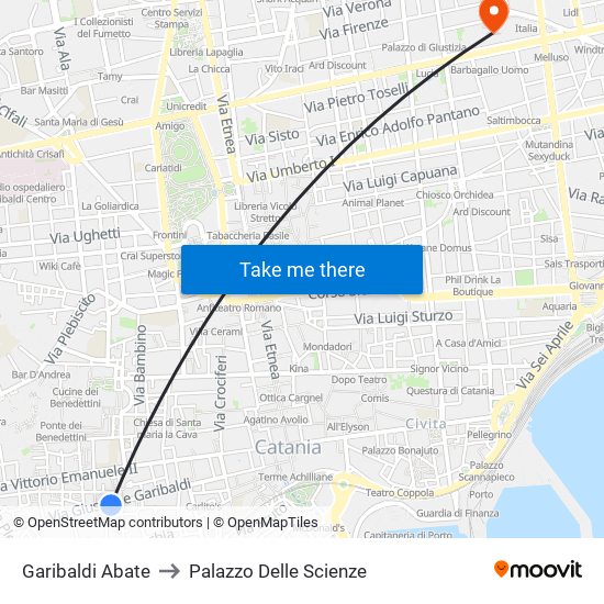 Garibaldi Abate to Palazzo Delle Scienze map