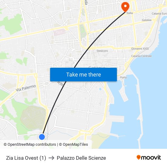 Zia Lisa Ovest (1) to Palazzo Delle Scienze map