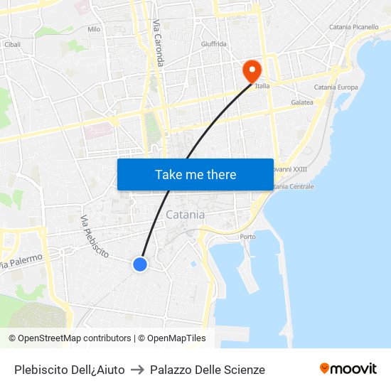 Plebiscito Dell¿Aiuto to Palazzo Delle Scienze map