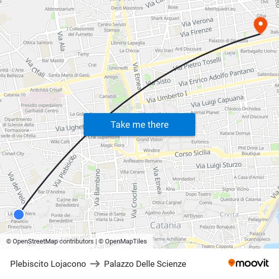 Plebiscito Lojacono to Palazzo Delle Scienze map