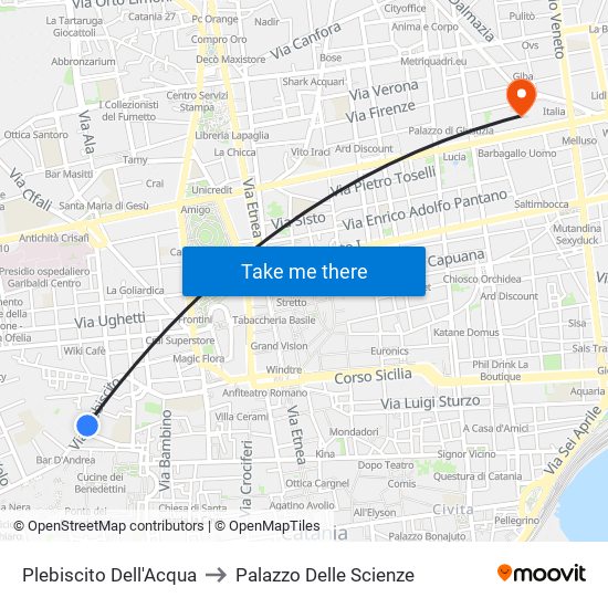 Plebiscito Dell'Acqua to Palazzo Delle Scienze map