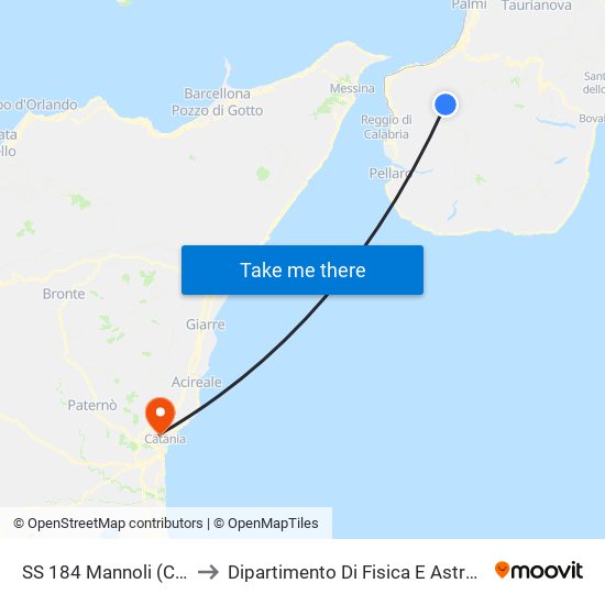 SS 184  Mannoli (Cimitero 2) (N/S) to Dipartimento Di Fisica E Astronomia Ettore Majorana map