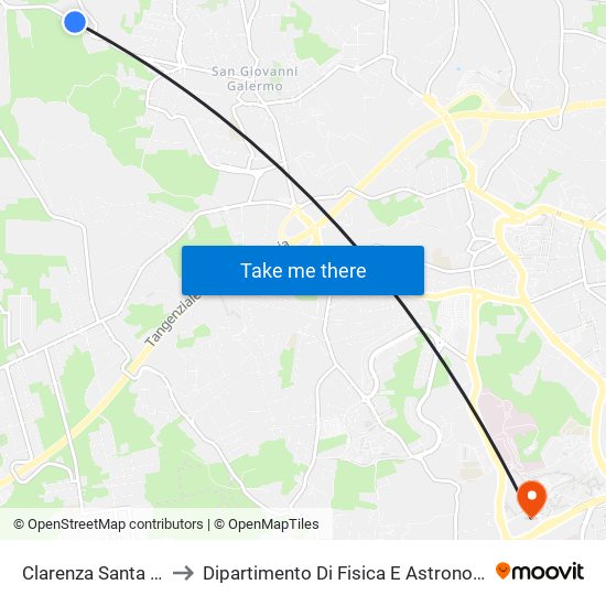 Clarenza Santa Margherita to Dipartimento Di Fisica E Astronomia Ettore Majorana map