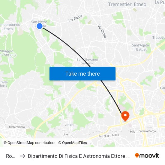 Roma to Dipartimento Di Fisica E Astronomia Ettore Majorana map