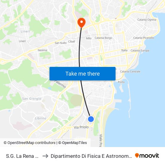 S.G. La Rena Vespucci to Dipartimento Di Fisica E Astronomia Ettore Majorana map