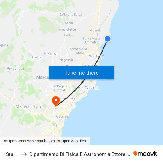 Stazzo to Dipartimento Di Fisica E Astronomia Ettore Majorana map