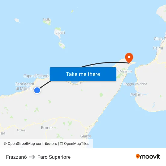 Frazzanò to Upper Lighthouse map