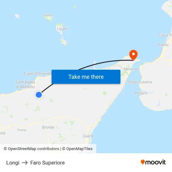 Longi to Upper Lighthouse map