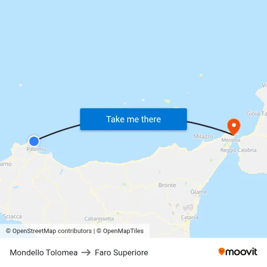 Mondello Tolomea to Upper Lighthouse map