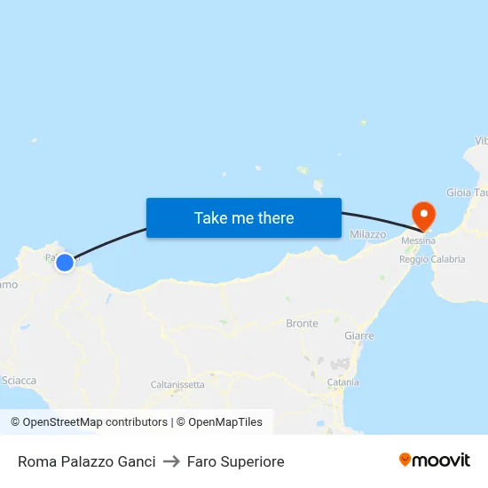Roma Palazzo Ganci to Upper Lighthouse map