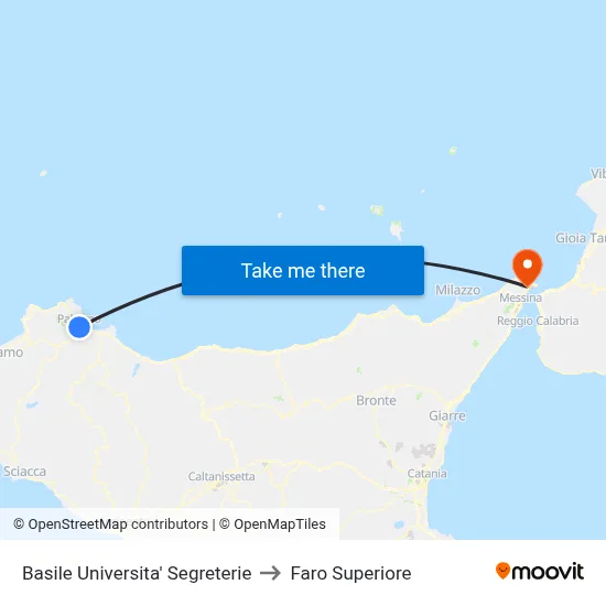 Basile University Offices to Upper Lighthouse map