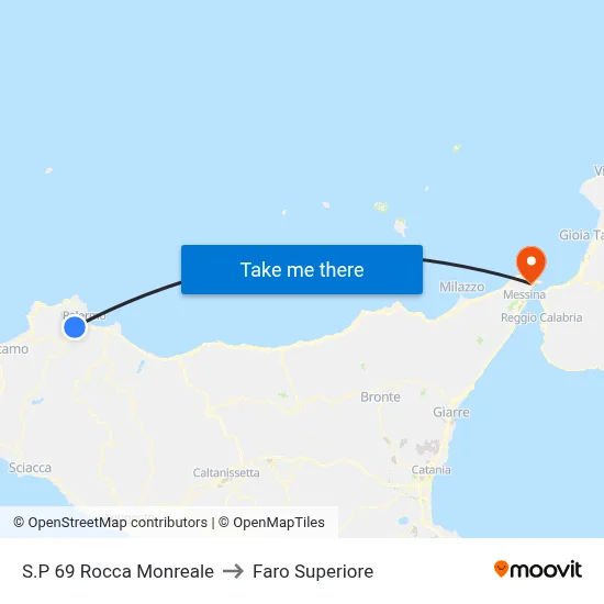 S.P 69 Rocca Monreale to Upper Lighthouse map