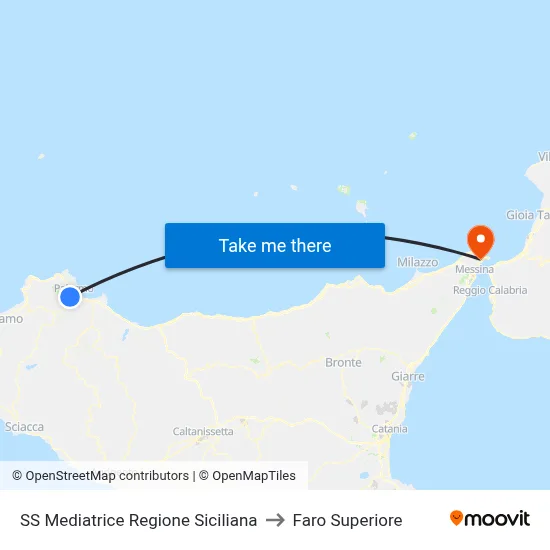 SS Mediatrice Sicilian Region to Upper Lighthouse map