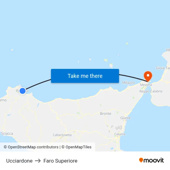 Ucciardone to Upper Lighthouse map
