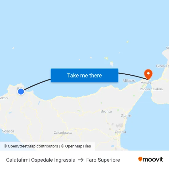 Calatafimi Ingrassia Hospital to Upper Lighthouse map
