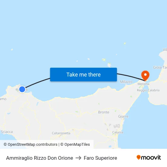 Admiral Rizzo Don Orione to Upper Lighthouse map